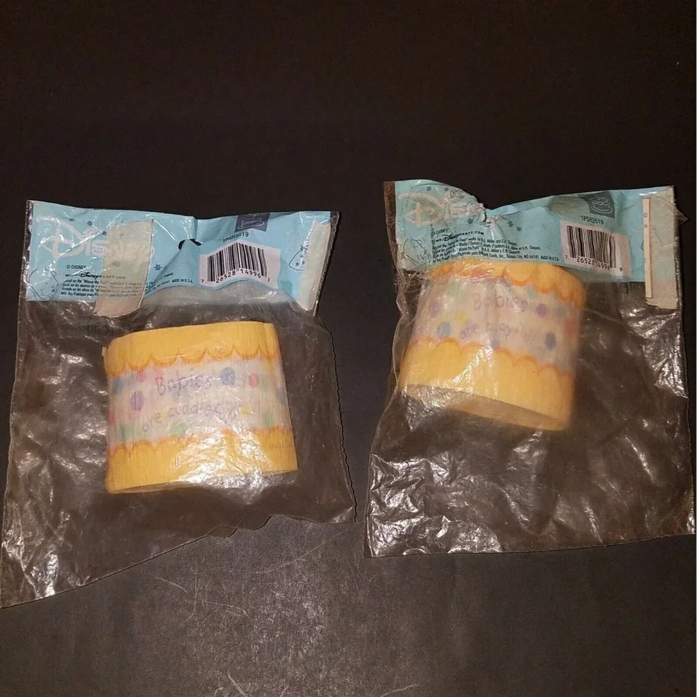 VTG 2 packs Disney Baby Shower Crepe Paper Streamers Yellow Hallmark Party